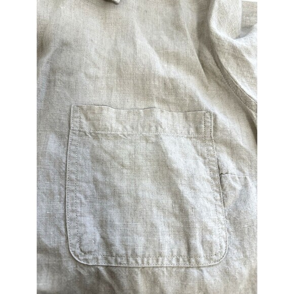 Vintage St John’s Bay Linen Pearl Button Up Blouse Top Size 24W Beige Boho - Picture 8 of 10
